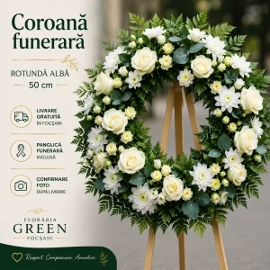 Coroană funerară Focșani din flori naturale