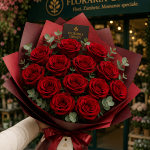 Buchet 13 trandafiri roșii