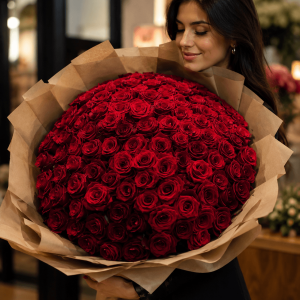 Buchet 101 trandafiri roșii – livrare flori Focșani