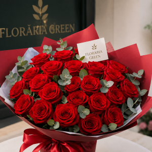 Buchet 25 trandafiri roșii