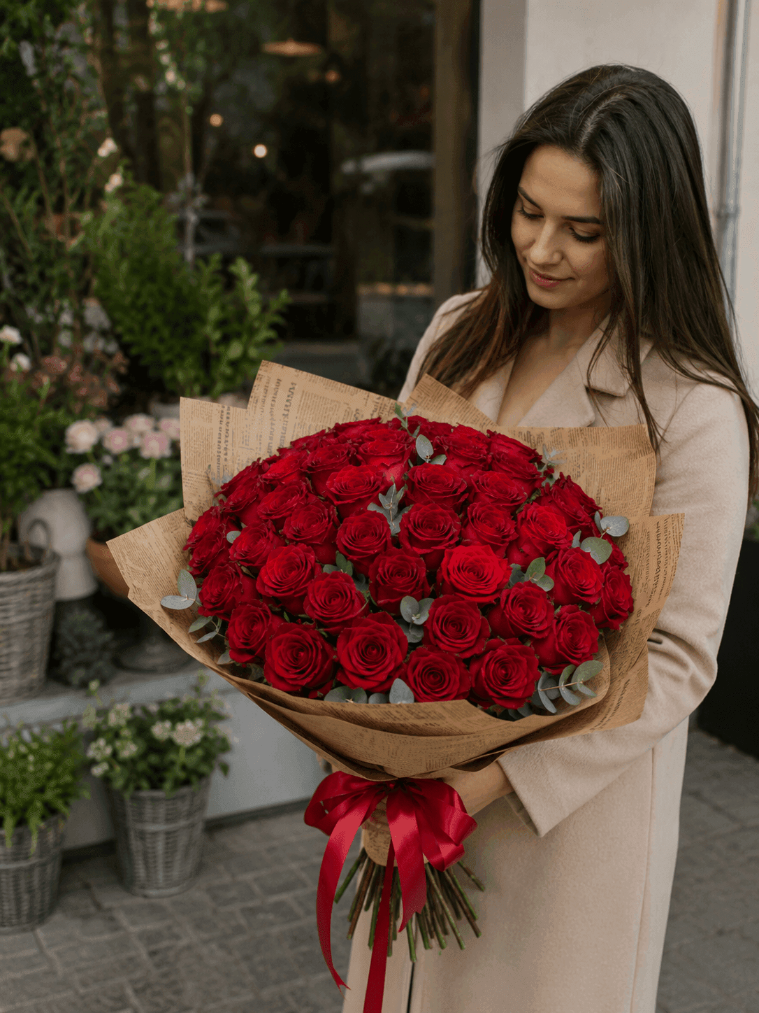 Buchet 51 trandafiri roșii